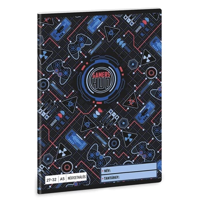 Füzet kockás ARS UNA A/5 32 lapos 27-32 Gamer Hud