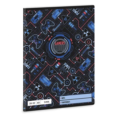 Füzet sima ARS UNA A/5 32 lapos 20-32 Gamer Hud