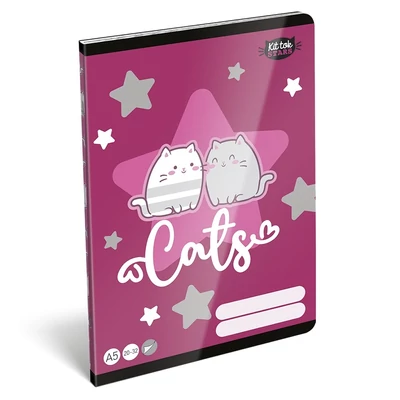 Füzet sima LIZZYSULI A/5 32 lapos 20-32 Kittok Stars Purrfect