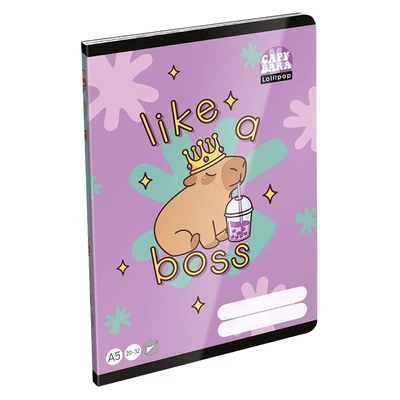 Füzet sima LIZZYSULI A/5 32 lapos 20-32 Lollipop Capybara