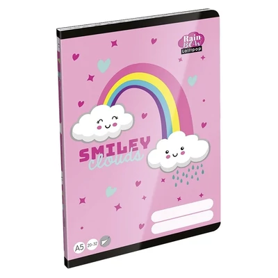 Füzet sima LIZZYSULI A/5 32 lapos 20-32 Lollipop Rainbow