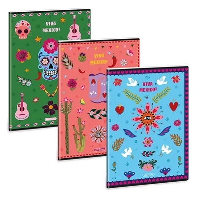 Füzet vonalas ARS UNA A/4 40 lapos Extra kapcsos Viva Mexico