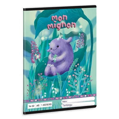 Füzet vonalas ARS UNA A/5 32 lapos 14-32 1.osztályos Mon Mignon