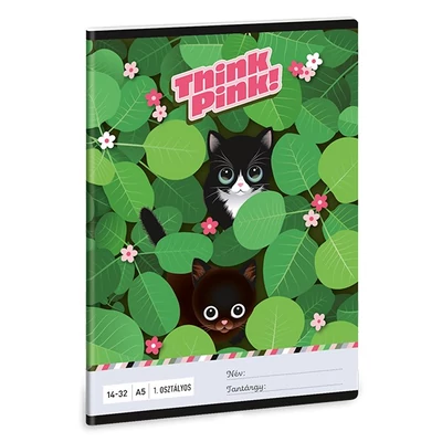 Füzet vonalas ARS UNA A/5 32 lapos 14-32 1.osztályos Think Pink