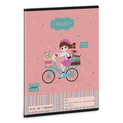 Füzet vonalas ARS UNA A/5 32 lapos 16-32 2.osztályos Bonjour