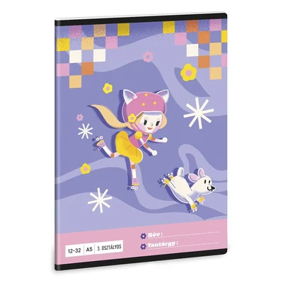 Füzet vonalas ARS UNA A/5 32 lapos 12-32 3.osztályos Keep Rolling