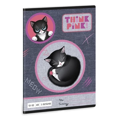 Füzet vonalas ARS UNA A/5 32 lapos 12-32 3.osztályos Think Pink 5519