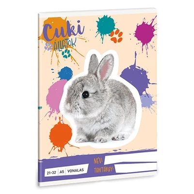 Füzet vonalas ARS UNA A/5 32 lapos 21-32 4-8.osztályos Cuki-Nyuszi