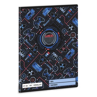 Füzet vonalas ARS UNA A/5 32 lapos 21-32 4-8.osztályos Gamer Hud