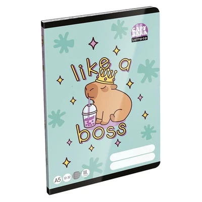 Füzet vonalas LIZZYSULI A/5 32 lapos 12-32 3.osztályos Lollipop Capybara