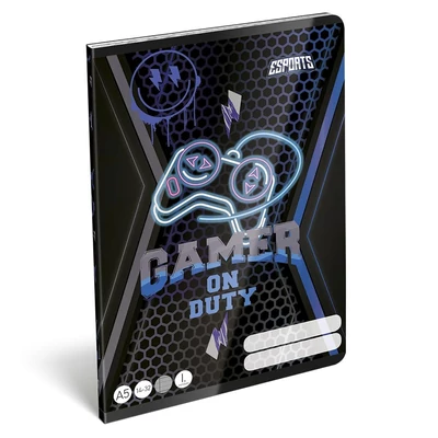 Füzet vonalas LIZZYSULI A/5 32 lapos 14-32 1.osztályos  Esport Gamer On Duty