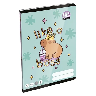 Füzet vonalas LIZZYSULI A/5 32 lapos 14-32 1.osztályos  Lollipop Capybara
