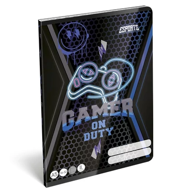 Füzet vonalas LIZZYSULI A/5 32 lapos 16-32 2.osztályos Esport Gamer On Duty