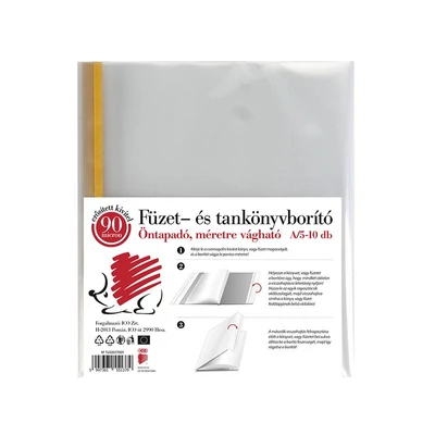 Füzetborító ICO Süni Prémium A/5 öntapadós csíkkal 90 mikron 10 darabos