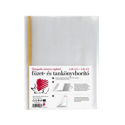 Füzetborító ICO Süni öntapadós csíkkal vegyes méretek 10 darabos