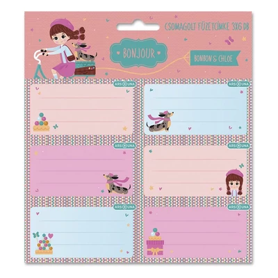 Füzetcímke ARS UNA 18 darabos Bojour