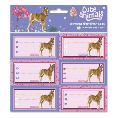 Füzetcímke ARS UNA 18 darabos Cute Animals-Horse