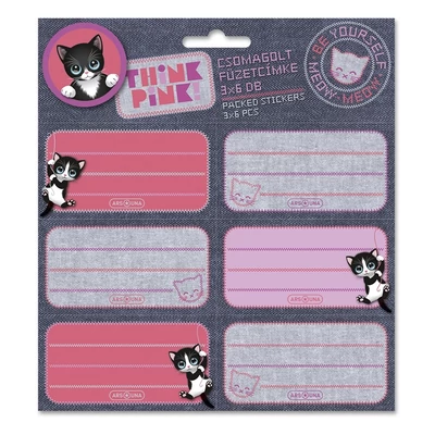 Füzetcímke ARS UNA 18 darabos Think Pink 5519