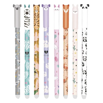 Golyóstoll COLORINO radírozható Állatok kupakos 0,5 mm kék írásszín