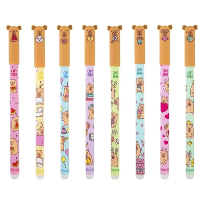 Golyóstoll COLORINO radírozható Capybara kupakos 0,5 mm kék írásszín