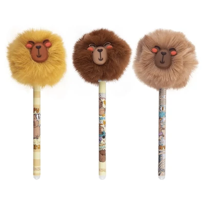 Golyóstoll COLORINO radírozható Pom Pom Capybara kupakos 0,5 mm kék írásszín