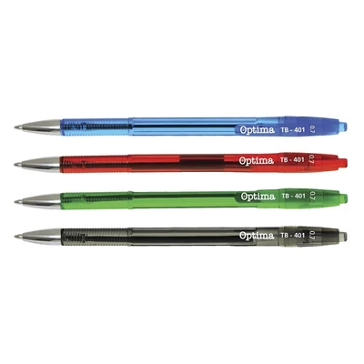 Golyóstoll OPTIMA nyomógombos TB 401 0,7 mm kék