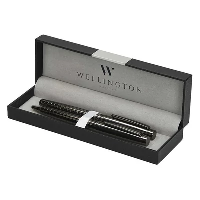 Golyóstoll készlet WELLINGTON York golyóstoll + rollertoll antracit díszdobozban