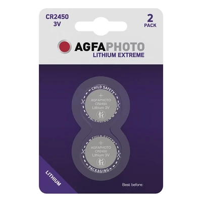 Gombelem AGFAPHOTO Lithium CR2450 2 darabos