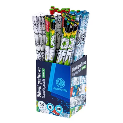 Grafitceruza ASTRA PEN Comics háromszögletű HB 48 darabos