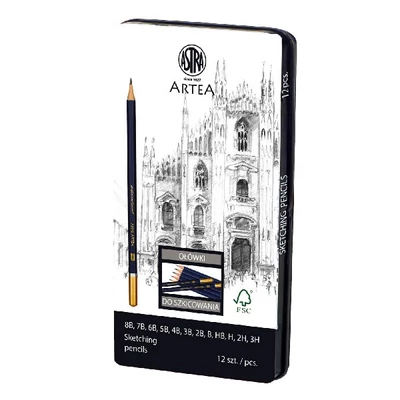 Grafitceruza ASTRA fémdobozos 8B-3H 12 darabos