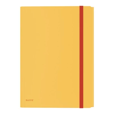 Gumis mappa LEITZ Cosy A/4 műanyag extra belső zsebes melegsárga