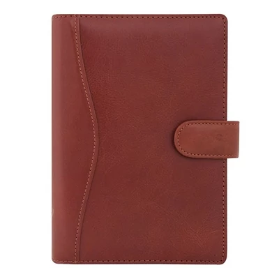 Gyűrűs kalendárium SATURNUS L212 sárga lapos barna marhabőr 2026.