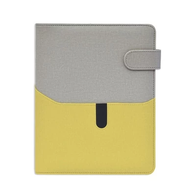 Gyűrűs kalendárium SATURNUS M229 sárga lapos szürke-zöld műbőr 2026.