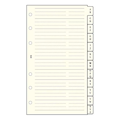 Gyűrűs kalendárium betét SATURNUS L315 telefonregiszter sárga lapos