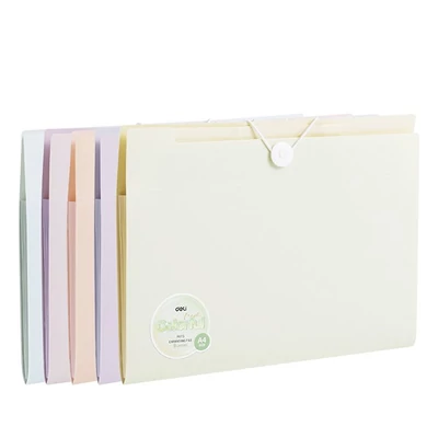 Harmónika mappa DELI Colorful A/4 PP 8 rekeszes vegyes pasztell színekben