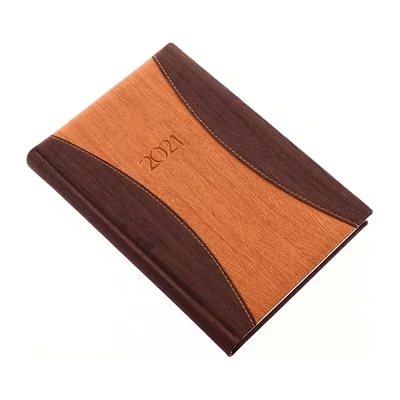 Határidőnapló REALSYSTEM Prémium A A/5 napi sárga lapos barna 2021.