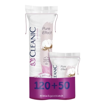 Háztartási vattakorong CLEANIC Pure effect 120+50 darabos