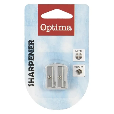 Hegyező OPTIMA fém bordázott fogórész 2 lyukú 1db/bliszter