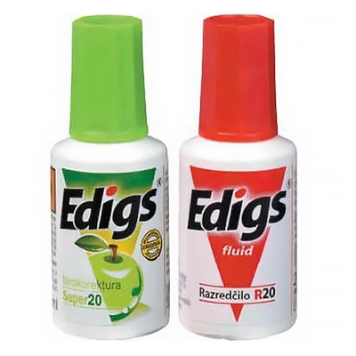 Hibajavító szett EDIGS ecsetes hibajavító folyadék+higító 2x20 ml