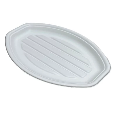 Hidegtál 3 személyes cukornád lebomló 34 x 23,5 cm fehér 50 darabos