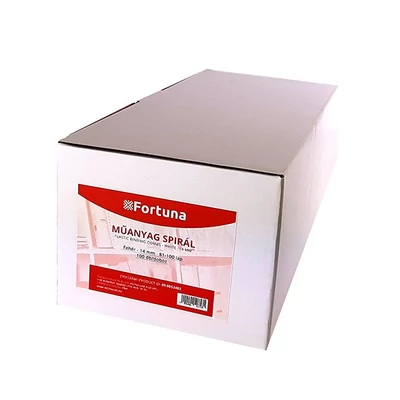 Iratspirál műanyag FORTUNA 14mm 81-100 lap fehér 100/dob