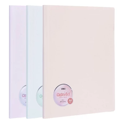 Iratvédő mappa DELI Colorful A/4 20 zsebes PP vegyes pasztell színekben