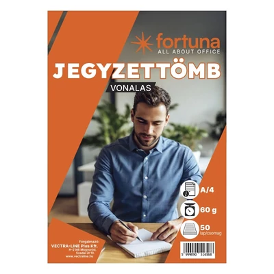 Jegyzettömb vonalas FORTUNA A/4 50 lapos