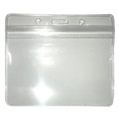 Azonosítókártya tartó Vinyl tasak simítózáras 90x60mm fekvő áttetsző