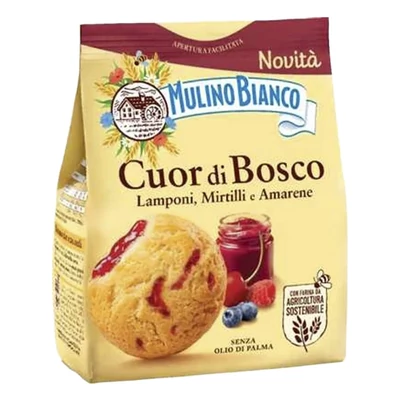 Keksz MULINO BIANCO Cuor di Bosco erdeigyümölcsös krémmel töltött 300 g