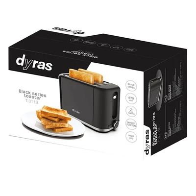 Kenyérpirító DYRAS T-311B 2 nyílás fekete