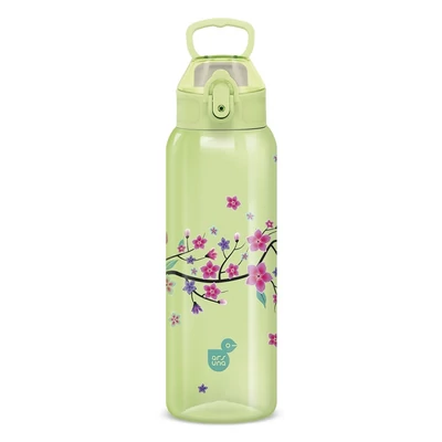 Kulacs duplafalú ARS UNA 3D műanyag BPA-mentes 700 ml Snow Flower-Green