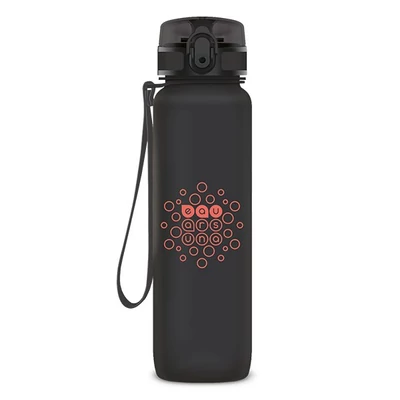 Kulacs ARS UNA műanyag matt BPA-mentes motivációs 1 liter Dark grey