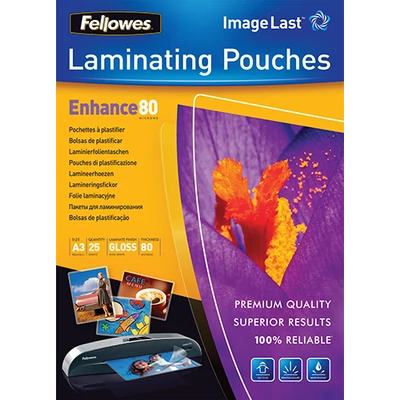 Lamináló fólia FELLOWES A/3 80 mikron fényes 25/csom