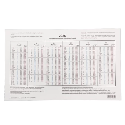 Nyomtatvány TB naptár 2026.